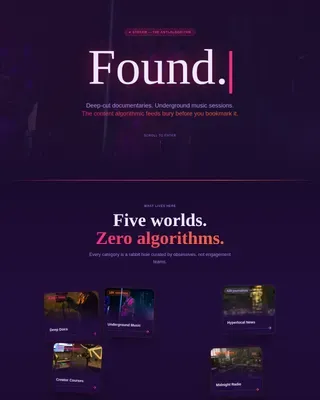 Futuristic Neon Niche Streaming Landing Page Template