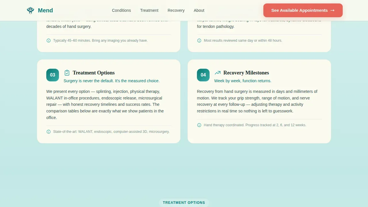 Precision Hand Surgery Landing Page Template