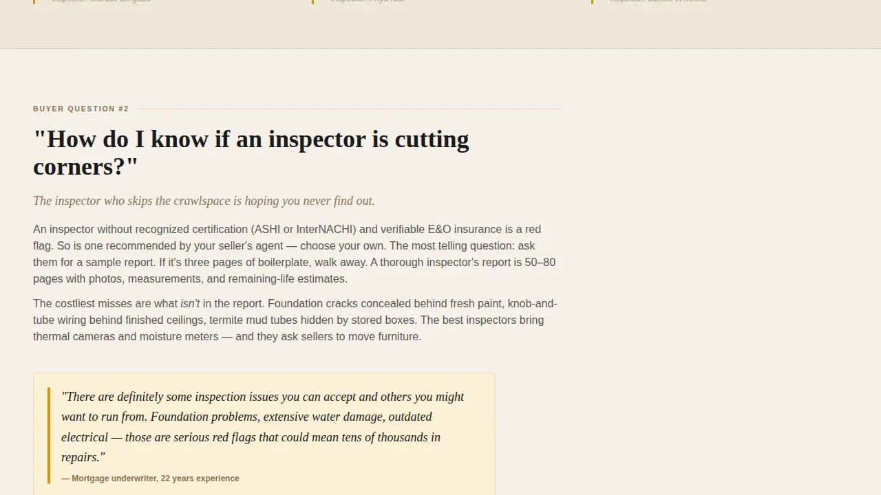 Authoritative Home Inspection Landing Page Template