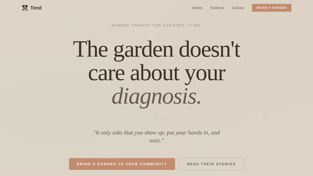 Therapeutic Garden Wellness Landing Page Template