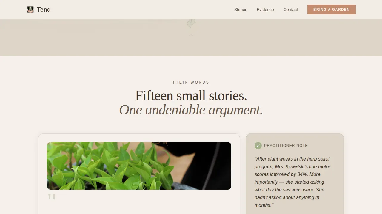 Therapeutic Garden Wellness Landing Page Template