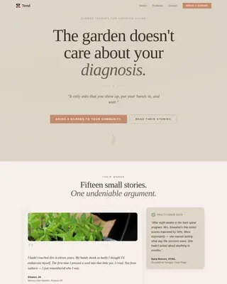 Therapeutic Garden Wellness Landing Page Template