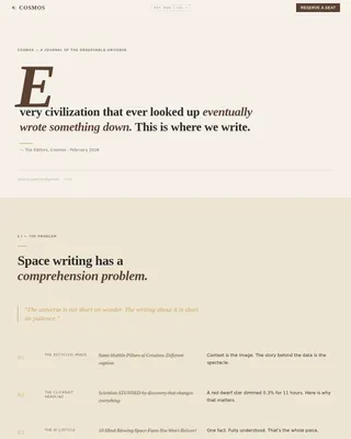 Editorial Space Chronicle Landing Page Template