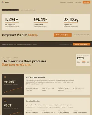 Manufacturing Company Portfolio Website Template