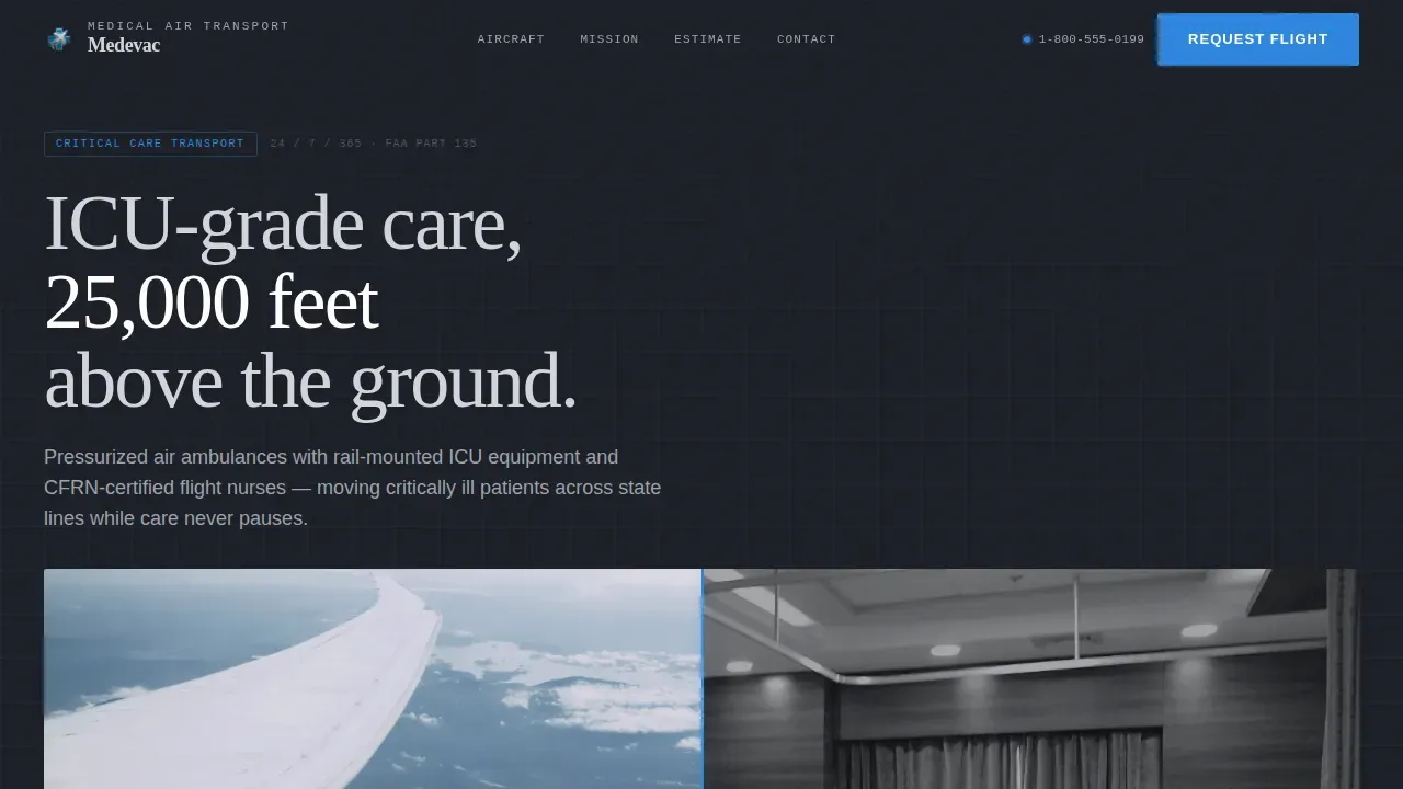 Air Medical Transport Landing Page Template