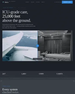 Air Medical Transport Landing Page Template