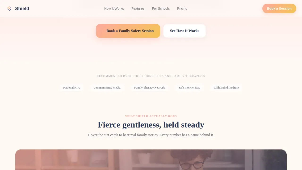 Protective Teen Digital Safety Landing Page Template