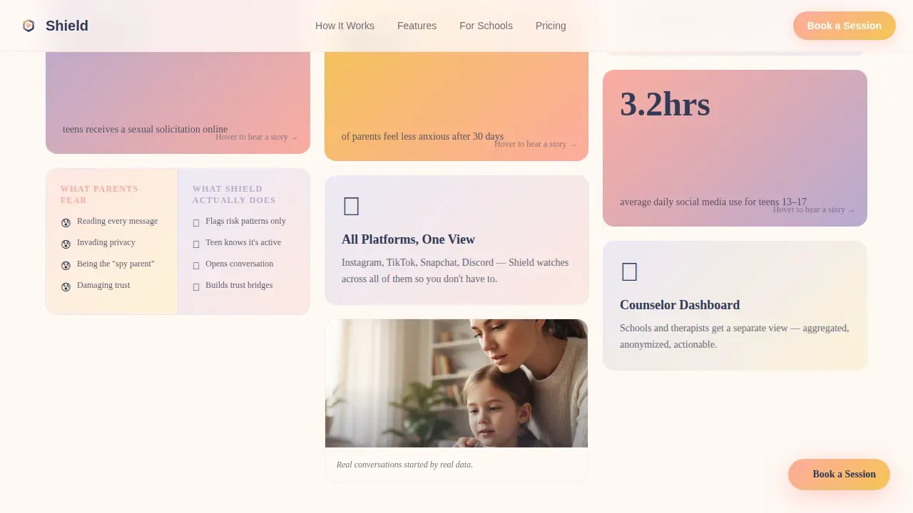 Protective Teen Digital Safety Landing Page Template