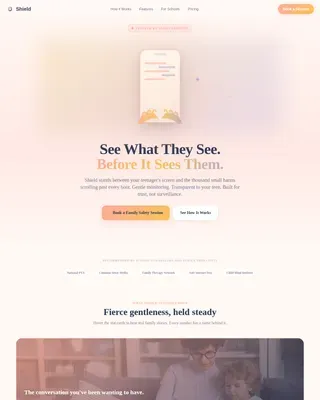 Protective Teen Digital Safety Landing Page Template