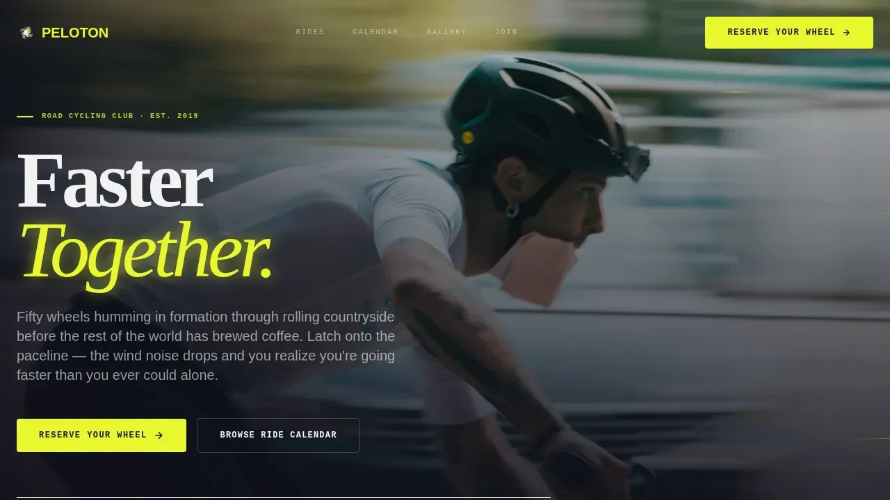Dynamic Cycling Federation Landing Page Template