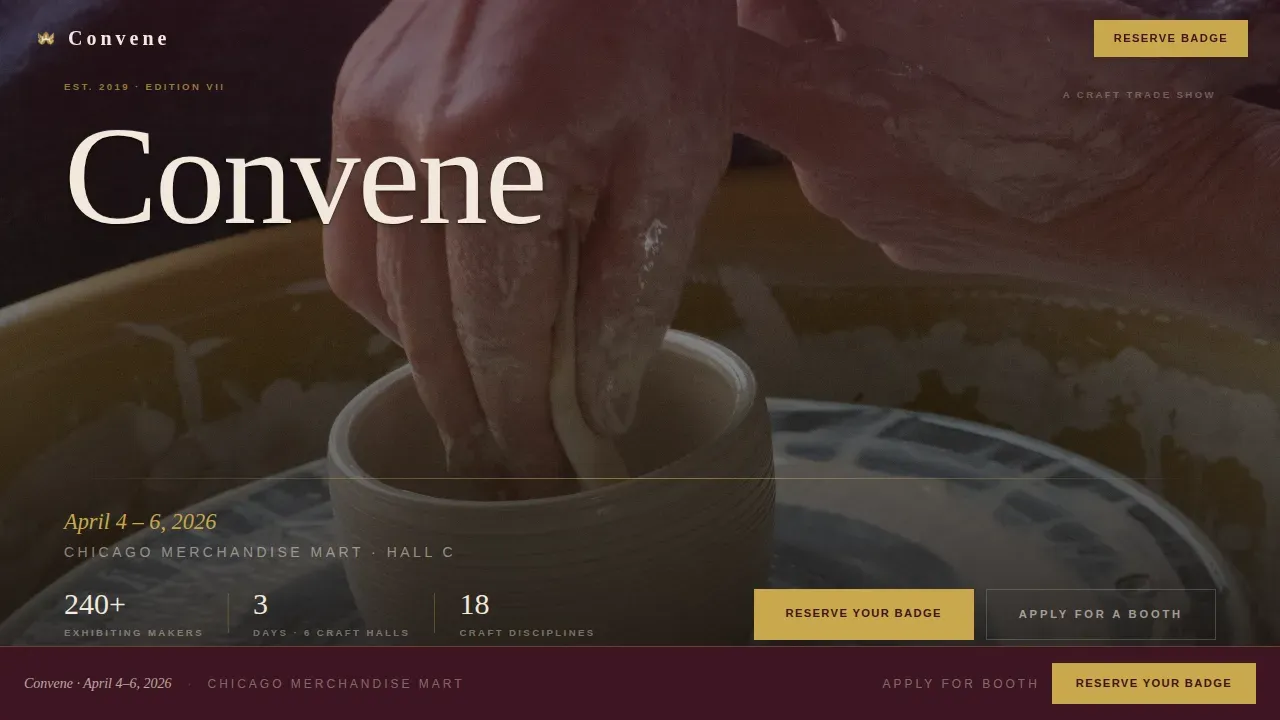 Handmade Craft Trade Show & Buyer Marketplace Website Template