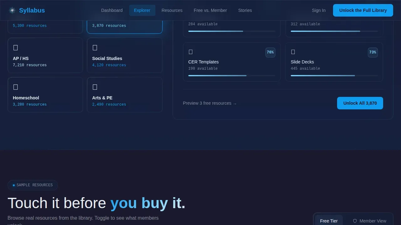 Unlock Learning Resources Landing Page Template