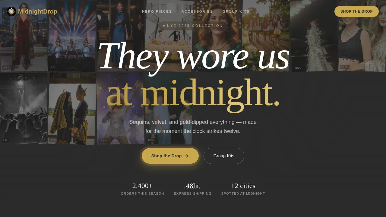 Exclusive Holiday Gala Landing Page Template