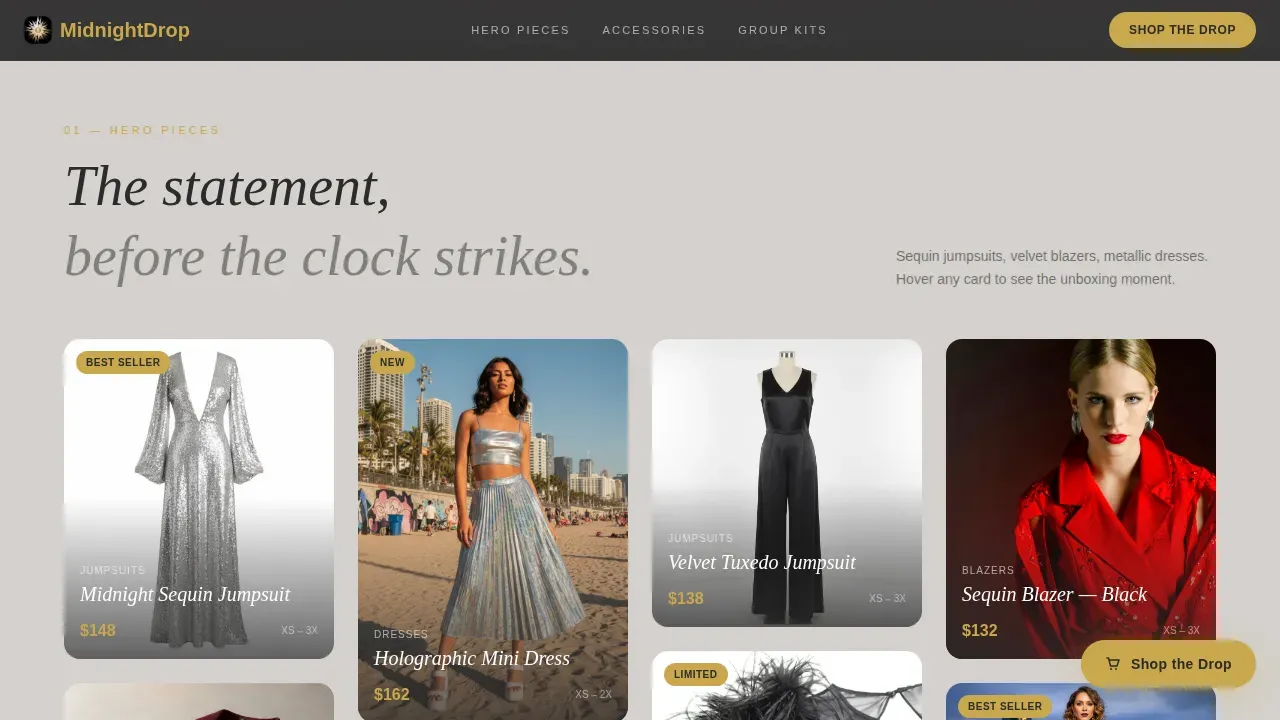 Exclusive Holiday Gala Landing Page Template