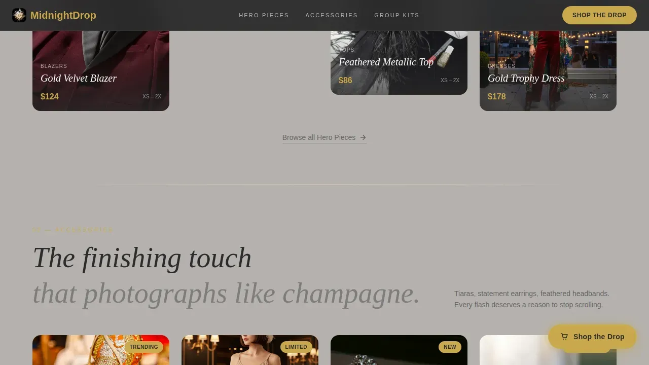 Exclusive Holiday Gala Landing Page Template