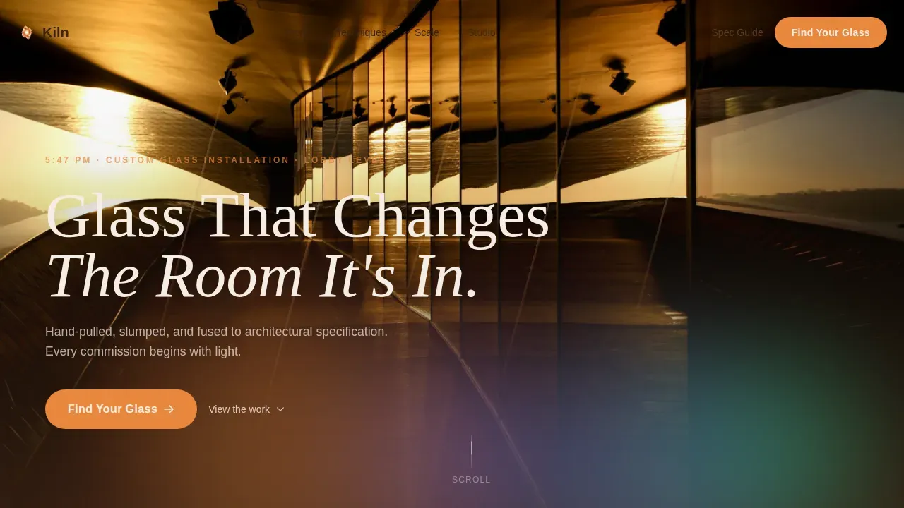 Artisan Glassblowing Studio Landing Page Template