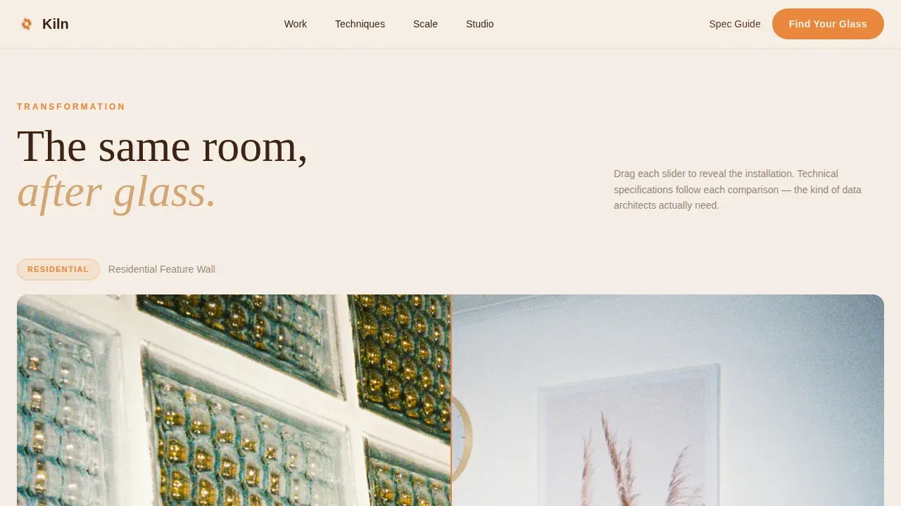 Artisan Glassblowing Studio Landing Page Template