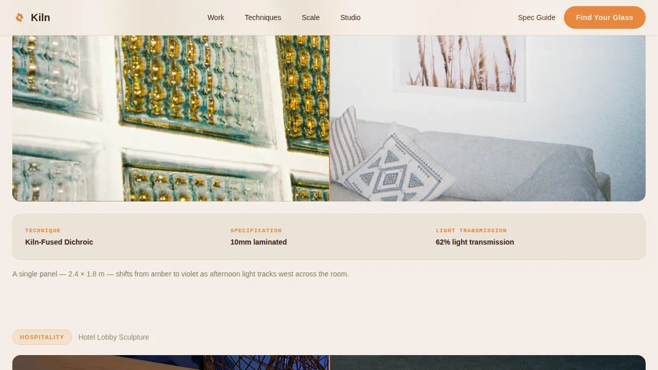 Artisan Glassblowing Studio Landing Page Template