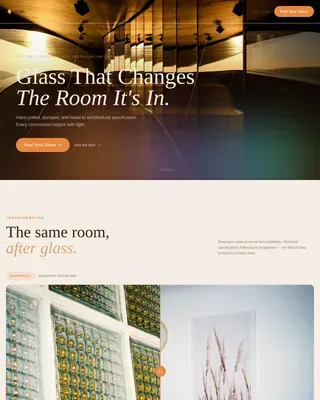 Artisan Glassblowing Studio Landing Page Template