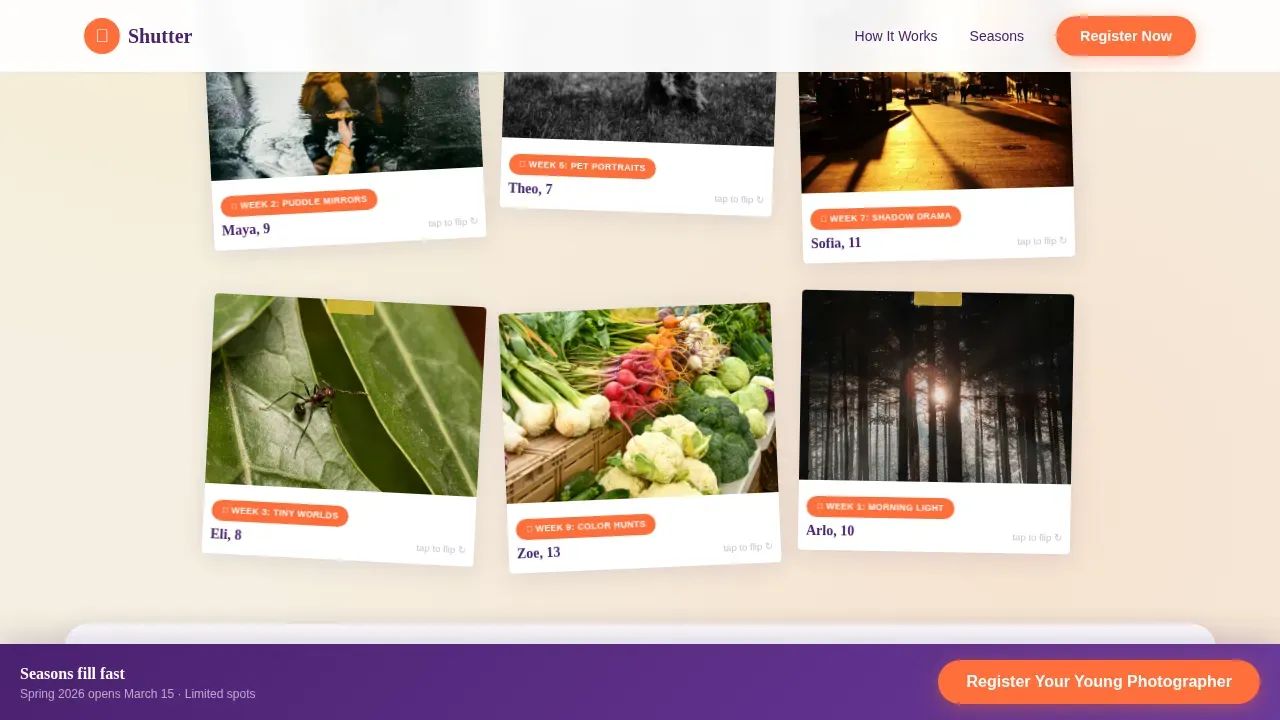 Kids Photography Competition Landing Page Template