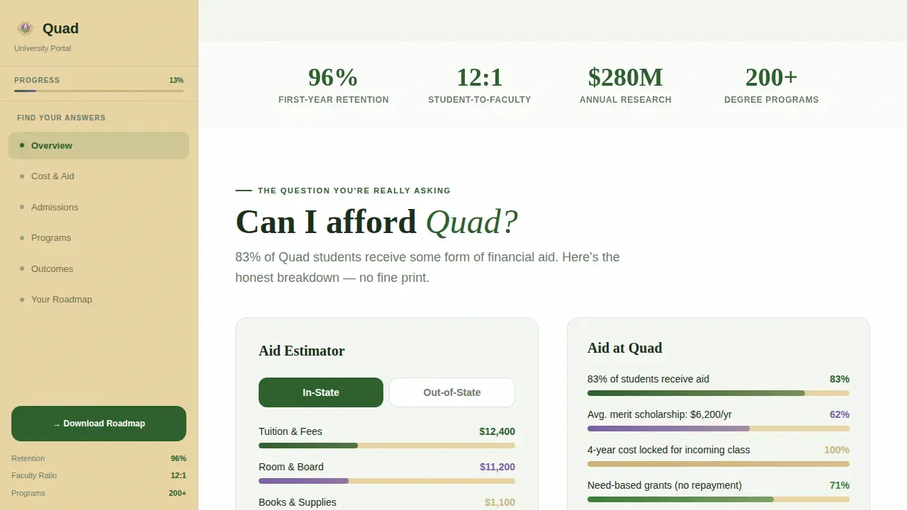 Immersive University Explorer Landing Page Template