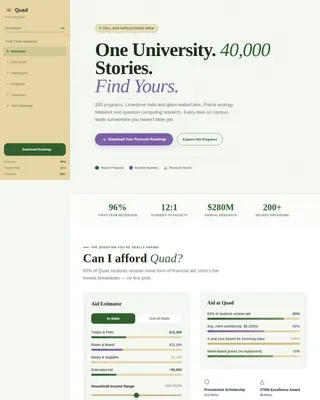 Immersive University Explorer Landing Page Template