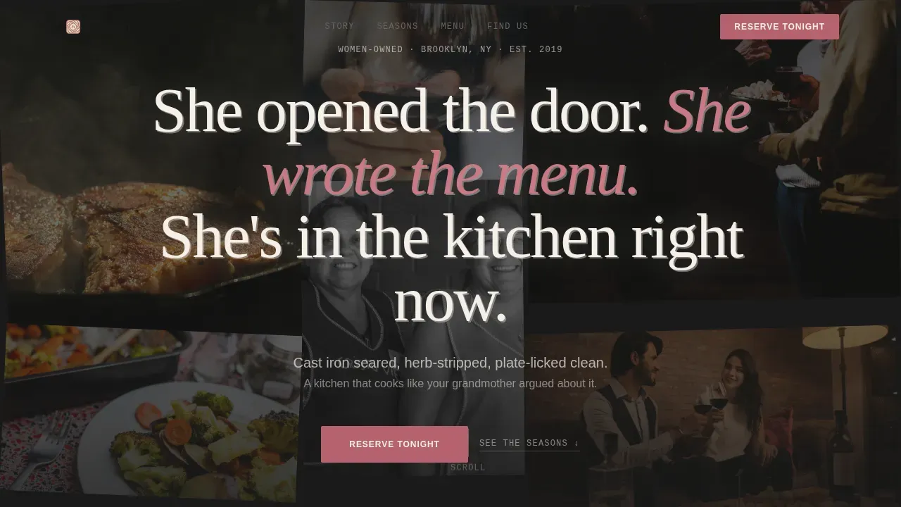Vibrant Female-Founded Bistro Landing Page Template