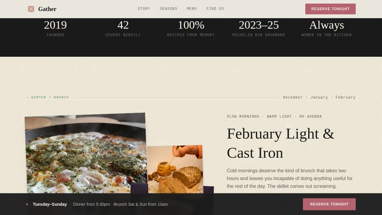 Vibrant Female-Founded Bistro Landing Page Template