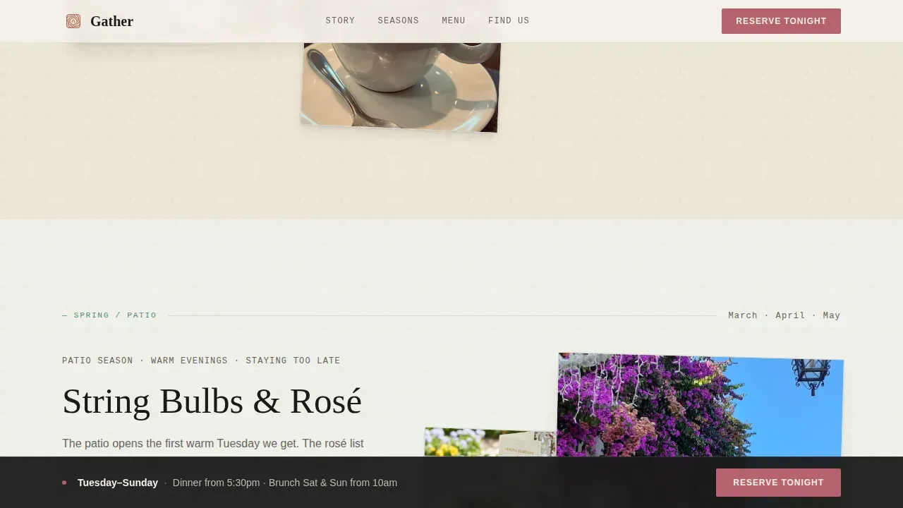 Vibrant Female-Founded Bistro Landing Page Template