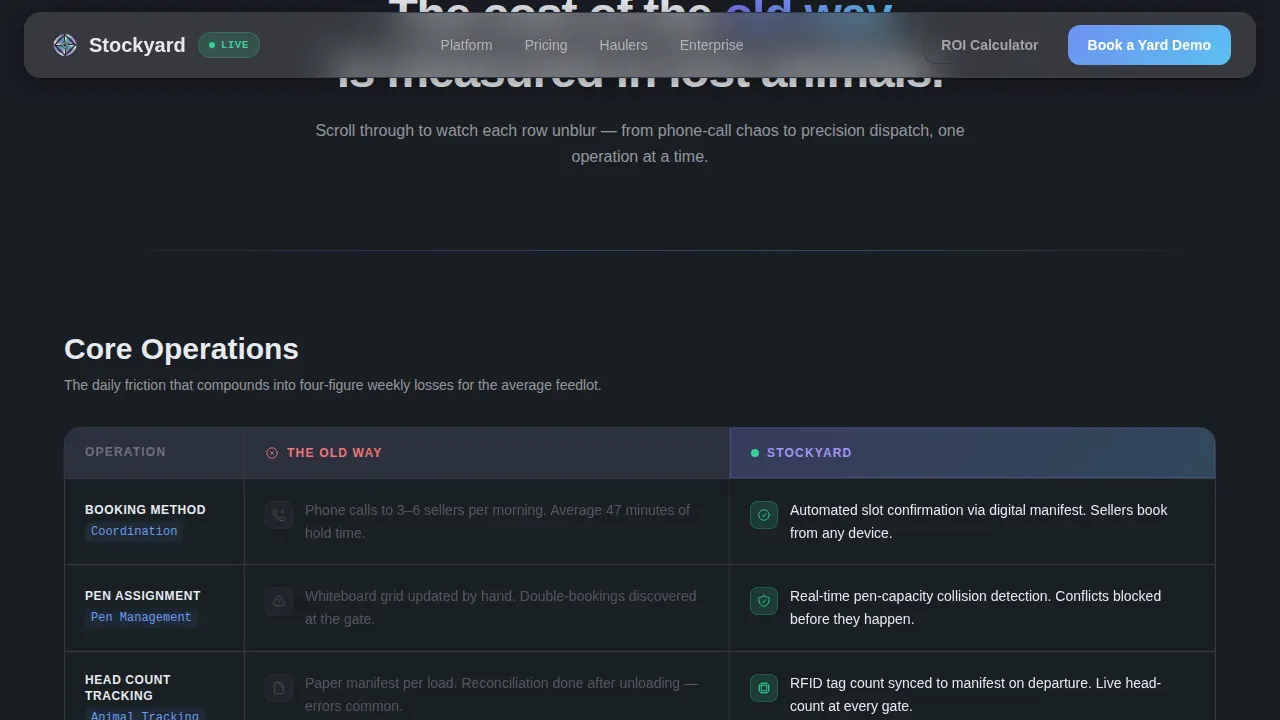 Livestock Booking Platform Landing Page Template
