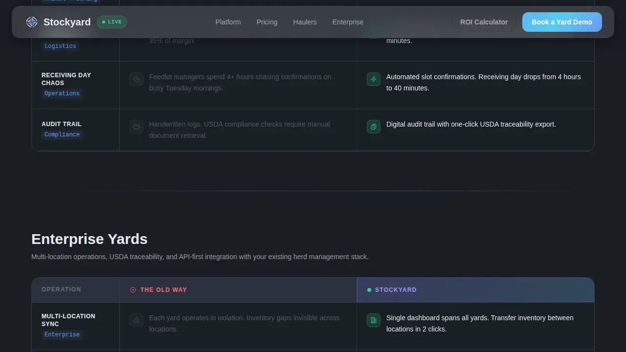 Livestock Booking Platform Landing Page Template