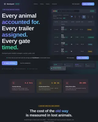 Livestock Booking Platform Landing Page Template