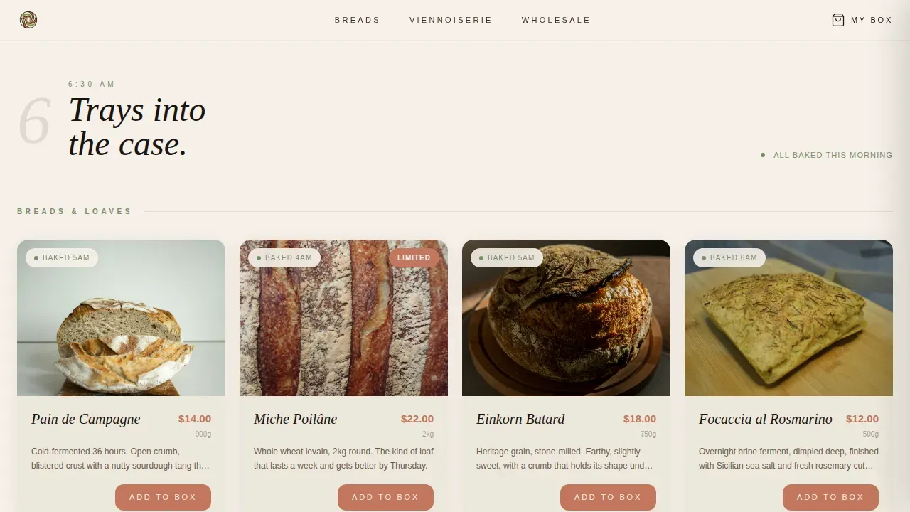 Artisan Baking Discovery Landing Page Template