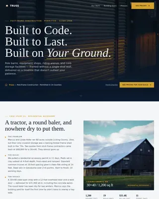 Durable Post-Frame Builder Landing Page Template