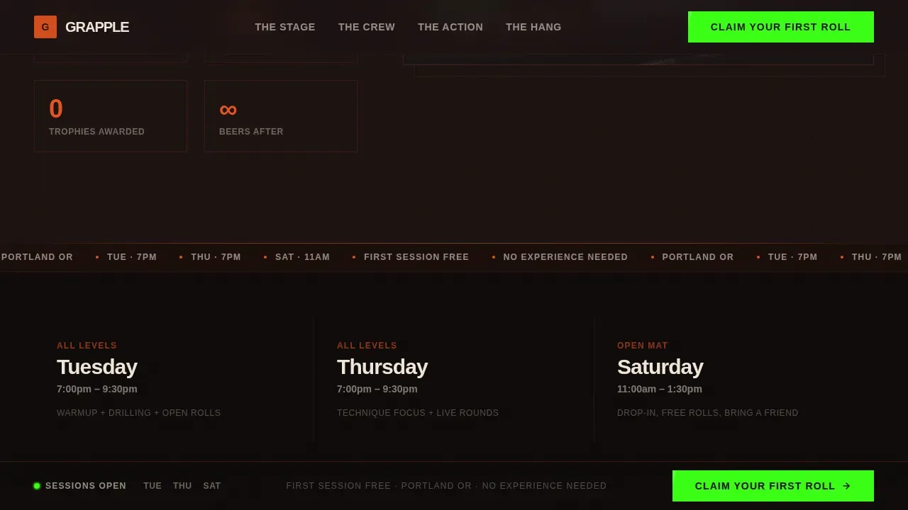 Immersive Wrestling Experience Landing Page Template