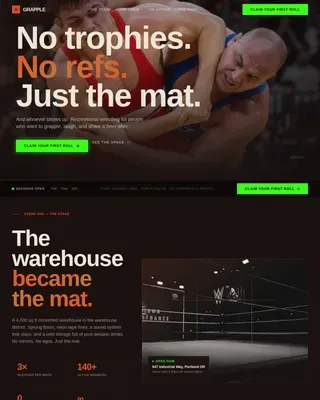 Immersive Wrestling Experience Landing Page Template