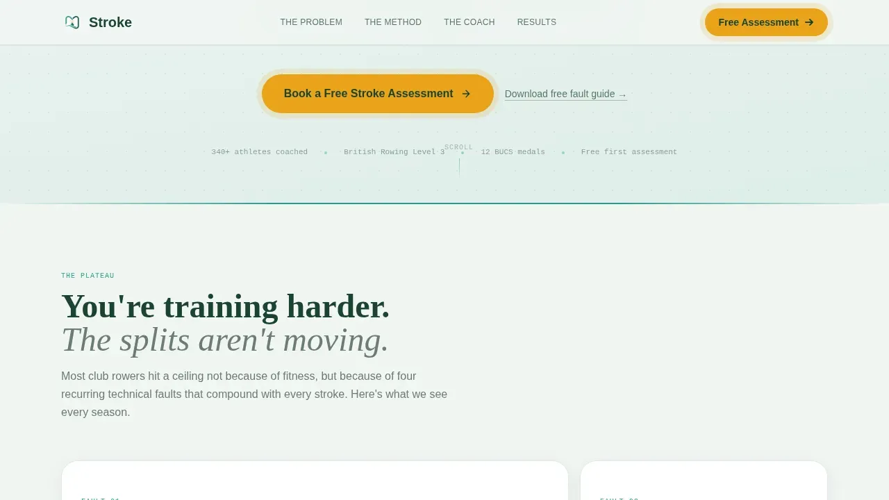 Elite Rowing Training Landing Page Template