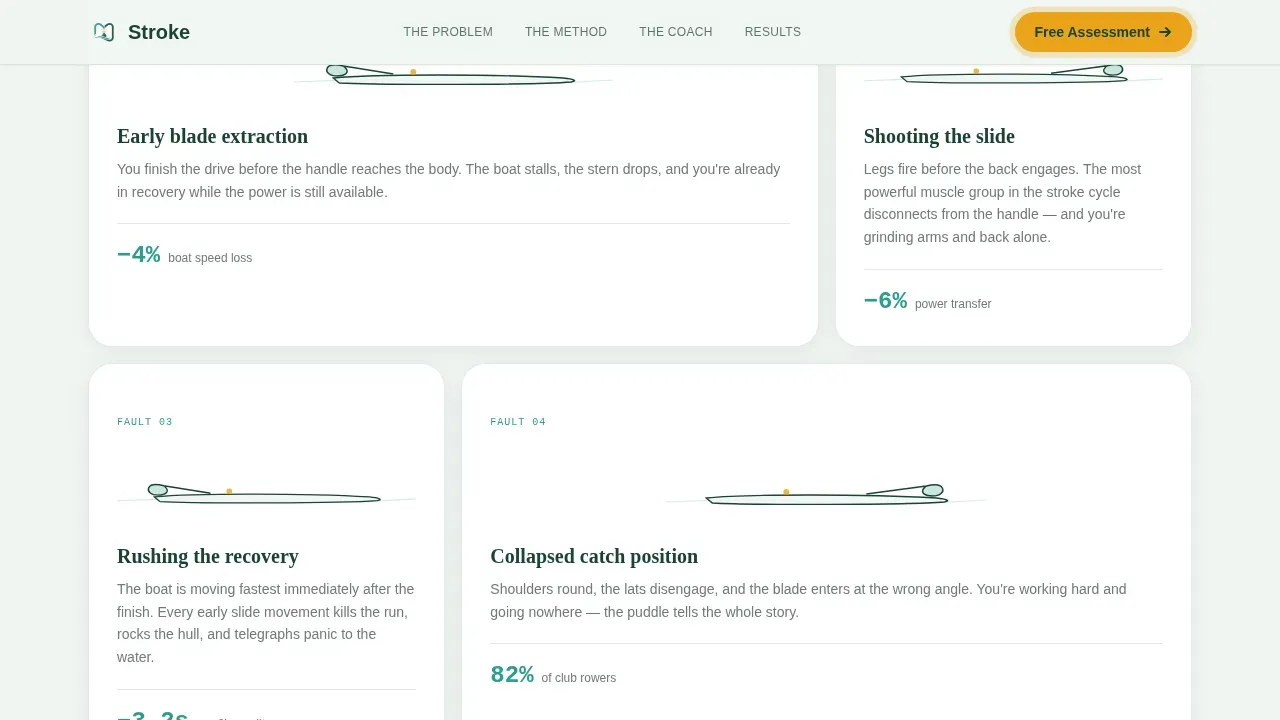 Elite Rowing Training Landing Page Template