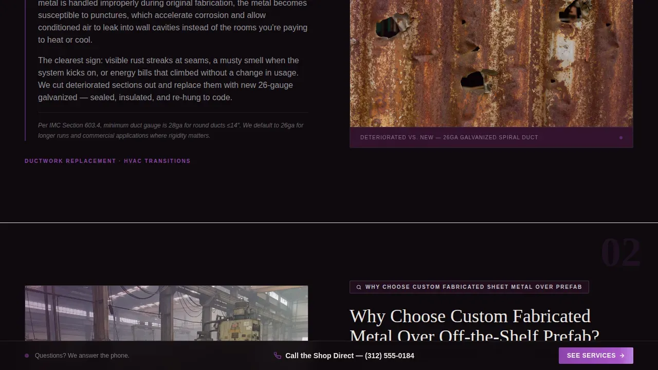 Expert Metal Fabrication Landing Page Template