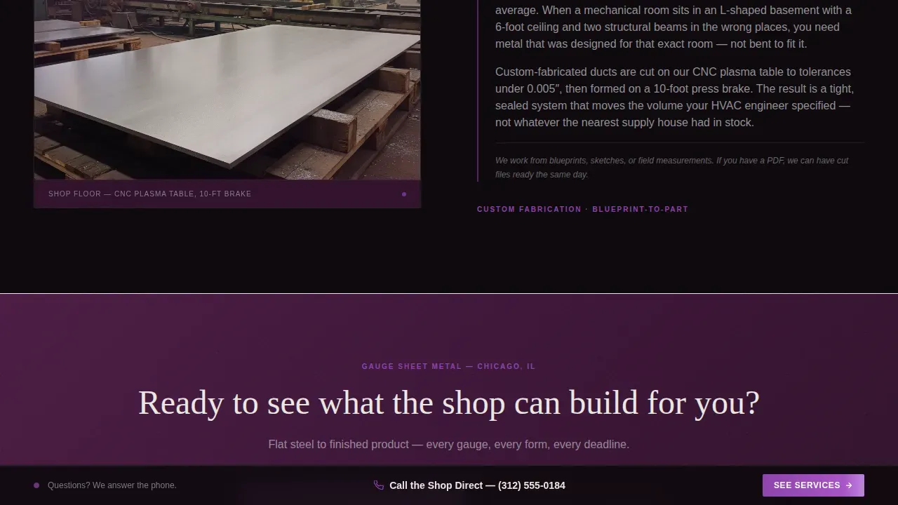 Expert Metal Fabrication Landing Page Template