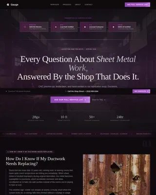 Expert Metal Fabrication Landing Page Template