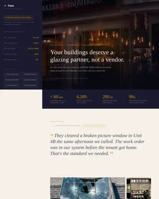 Premium Glass Repair Landing Page Template