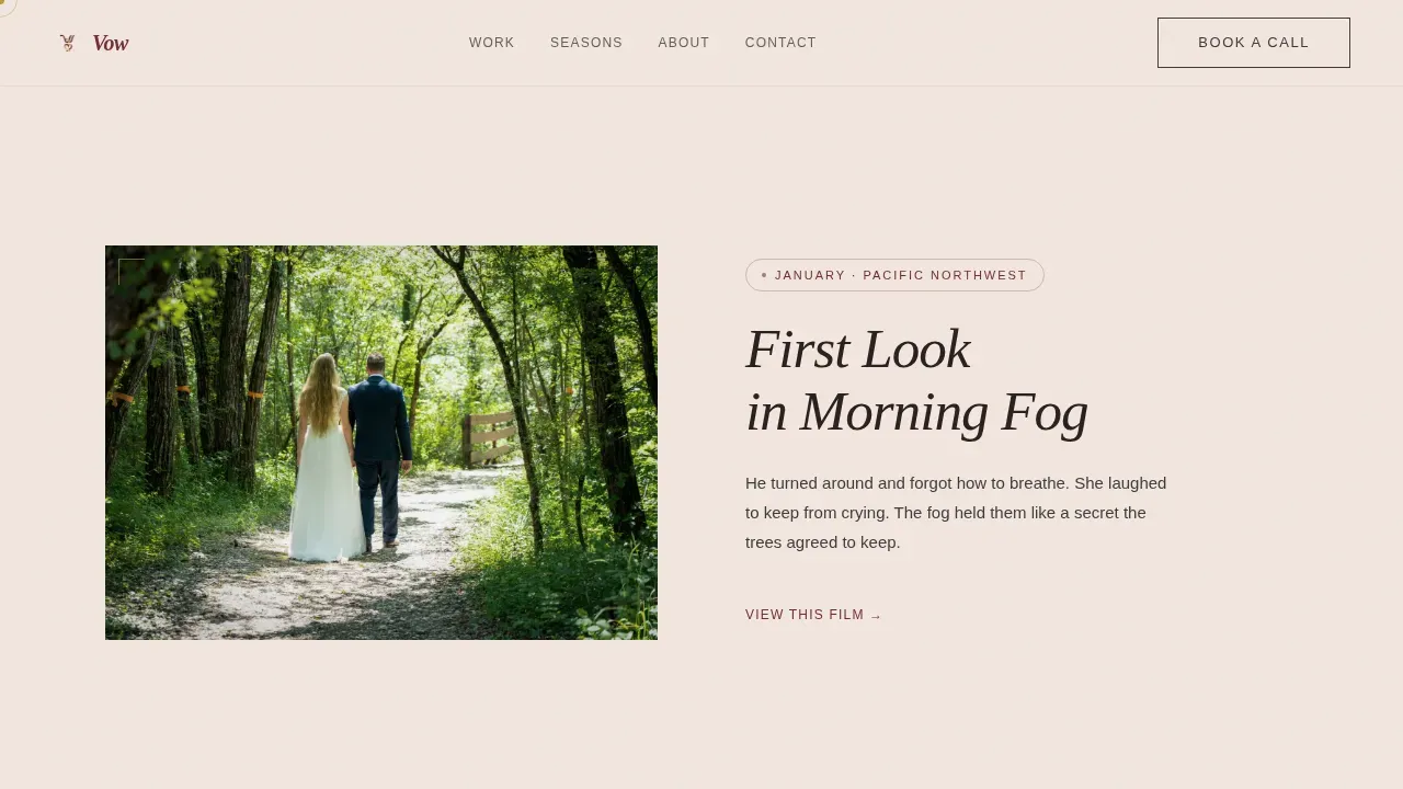 Cinematic Wedding Videography Landing Page Template