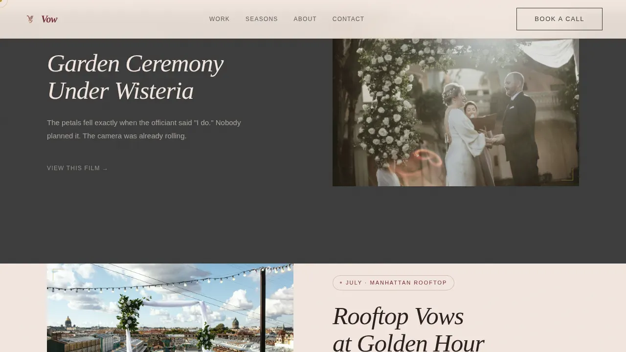 Cinematic Wedding Videography Landing Page Template