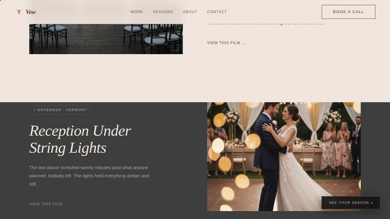 Cinematic Wedding Videography Landing Page Template