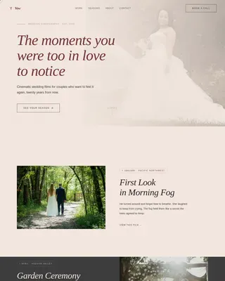 Cinematic Wedding Videography Landing Page Template