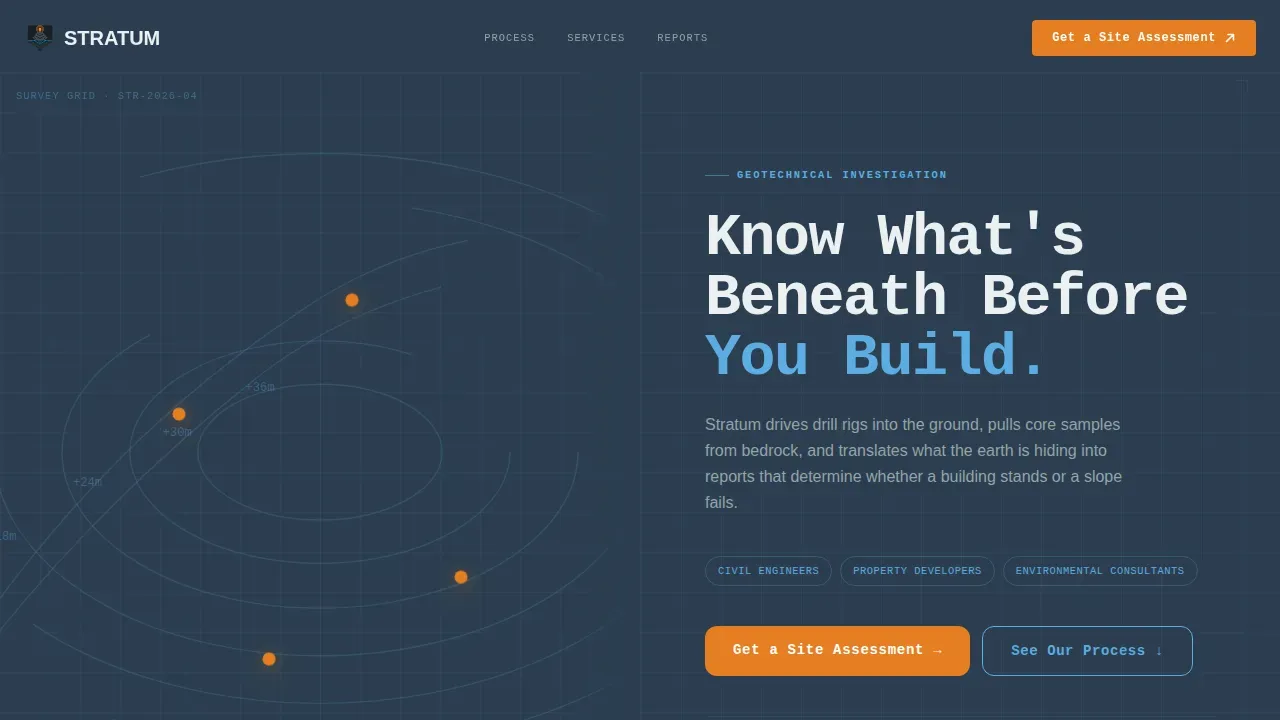 Comprehensive Geological Assessment Landing Page Template