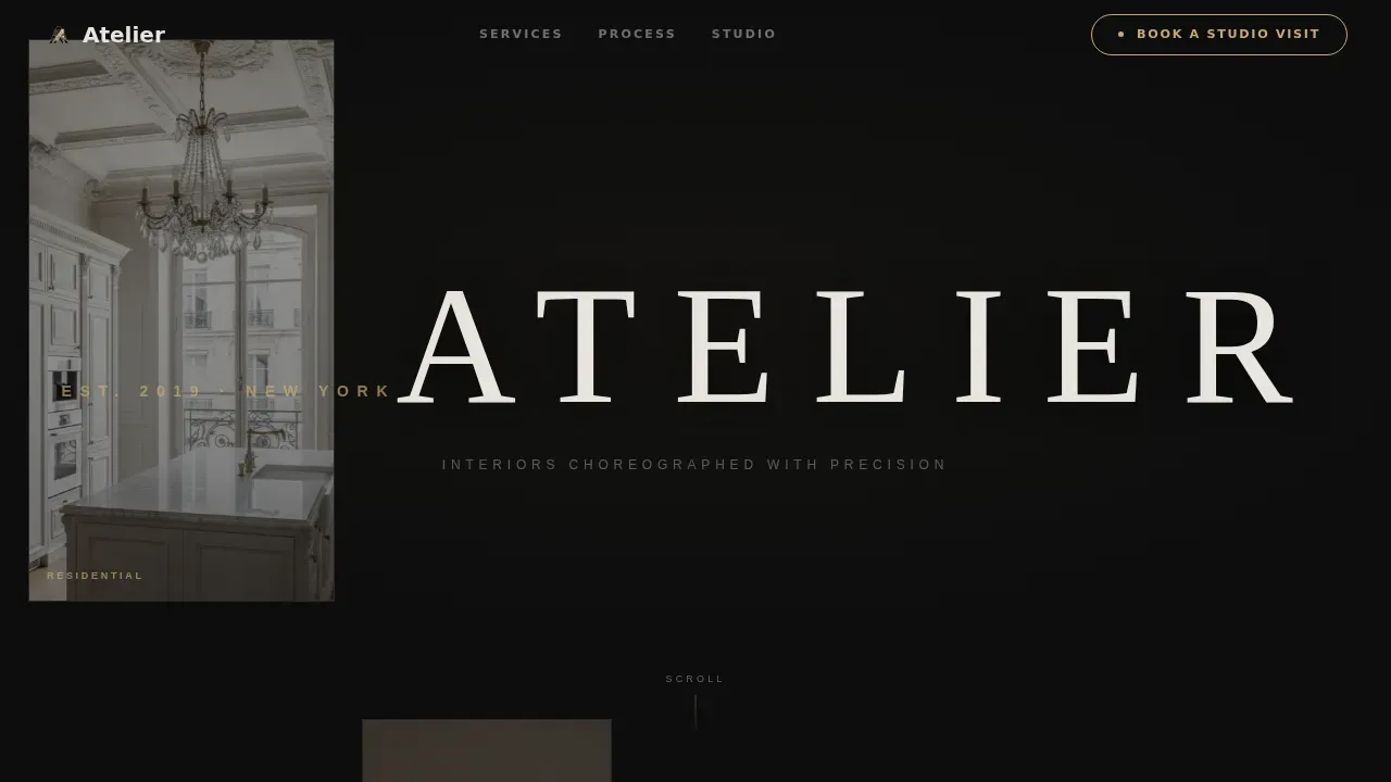 Interior Design Studio Booking Website Template