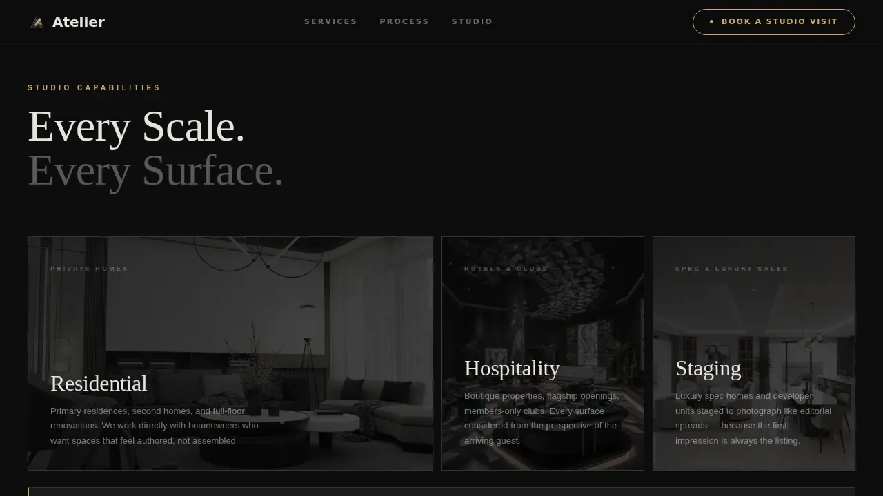 Interior Design Studio Booking Website Template