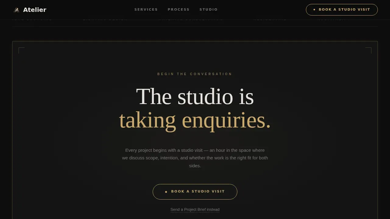 Interior Design Studio Booking Website Template